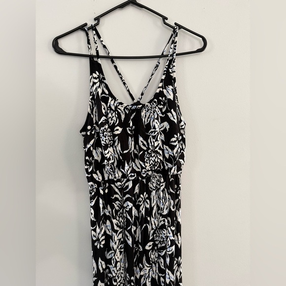 The Loft Floral Sundress Maxi Dress Tank Sleeveless White Black Blue Size XS - Picture 2 of 11